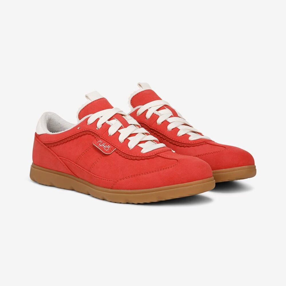 NWT Ryka Women's Effortless Lace Up Low Top Sneaker Red Size 7.5 W $100 RY1902